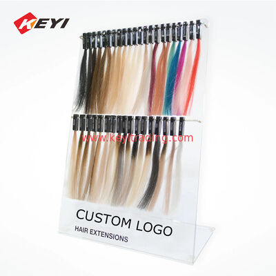 Counter Acrylic L Shape Wig Hair Extension Hanging Rack Metal Wire Stationary Display Movable Stand Holder
