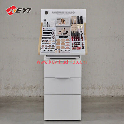 Einzelhandel Kosmetik-Displayregal Metall Holz Displayregale Kosmetik Schönheitsmittel Ladenregal Make-up-Stand Vitrine Display
