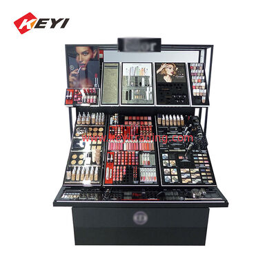 Einzelhandel Kosmetik-Displayregal Metall Holz Displayregale Kosmetik Schönheitsmittel Ladenregal Make-up-Stand Vitrine Display