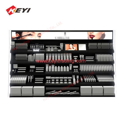 Professioneller, maßgeschneiderter Acryl-Lippenstift-Make-up-Ausstellungsständer, Bodenkosmetik-Präsentationsständer, Schönheitsprodukt-Metalldisplay