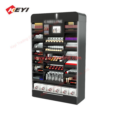Maßgeschneiderte Holzwand-Kosmetikregale, Vitrine und Make-up-Display-Wandvitrine für den Kosmetiksalon