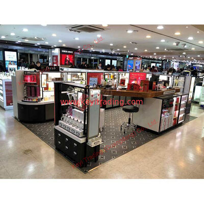 Einzelhandel kundenspezifischer Luxus schwarzer Make-up-Shop Displays Acryl-Kosmetik-Display-Stand und Schrank
