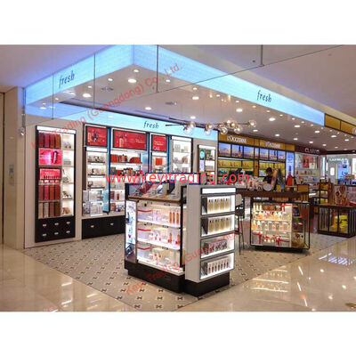 Einzelhandel kundenspezifischer Luxus schwarzer Make-up-Shop Displays Acryl-Kosmetik-Display-Stand und Schrank
