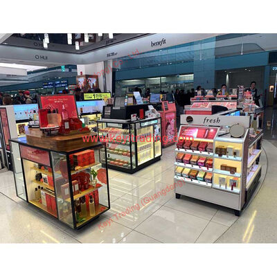 Einzelhandel kundenspezifischer Luxus schwarzer Make-up-Shop Displays Acryl-Kosmetik-Display-Stand und Schrank