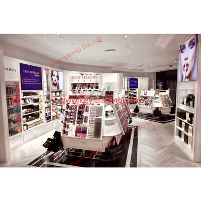 Luxuriöse Parfüm-Schaufenster Regal Boutique Kosmetik-Display Wandschrank mit LED-Leuchten