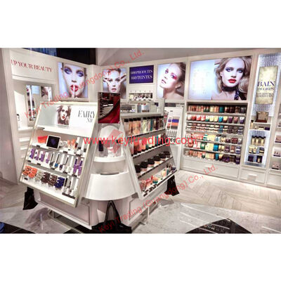 Luxuriöse Parfüm-Schaufenster Regal Boutique Kosmetik-Display Wandschrank mit LED-Leuchten