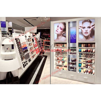 Luxuriöse Parfüm-Schaufenster Regal Boutique Kosmetik-Display Wandschrank mit LED-Leuchten