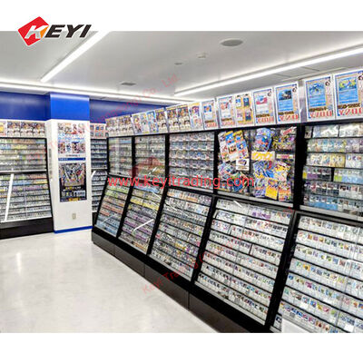 TCG pokemoon Sports Trading Card Floor Standing Display Rack Metal Acrylic Display Frame Rack for Standard Cards with lock