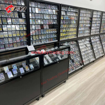 TGC Store Sammelkarten-Vitrine, kundenspezifische Sportkarten-Wandvitrine für Einzelhandelsgeschäfte mit LED-Licht