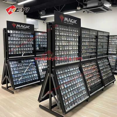 TGC Store Sammelkarten-Vitrine, kundenspezifische Sportkarten-Wandvitrine für Einzelhandelsgeschäfte mit LED-Licht