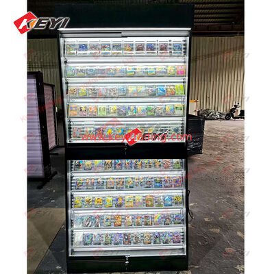 TGC Store Sammelkarten-Vitrine, kundenspezifische Sportkarten-Wandvitrine für Einzelhandelsgeschäfte mit LED-Licht