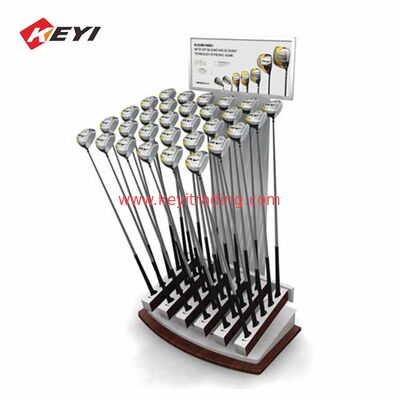 Custom Design Wood Push Rod Stand Floor Golf Club Display Rack