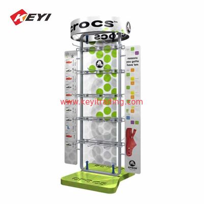 OEM&ODM Fußboden Schwarzmetalldraht Sandalen Display Stand mit Haken
