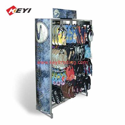 OEM&ODM Fußboden Schwarzmetalldraht Sandalen Display Stand mit Haken