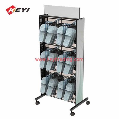 OEM&ODM Fußboden Schwarzmetalldraht Sandalen Display Stand mit Haken