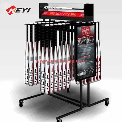 Custom Floor Standing Black Metal holder Baseball Bat Display Stand For Retail