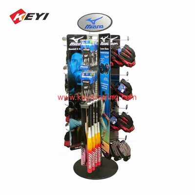 Custom Floor Standing Black Metal holder Baseball Bat Display Stand For Retail