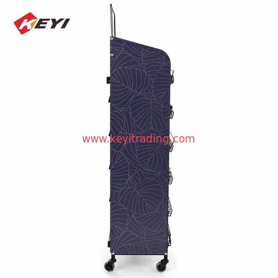 Portable Boden Flaschenstand 6 Stufe Metalldraht Wein Display Rack mit Caster