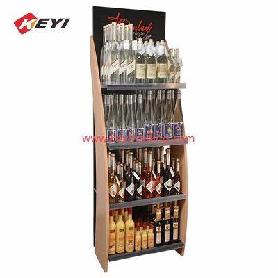 Modern Popular Floor Wood Shelf Red Wine Bottle Display Rack For Sale