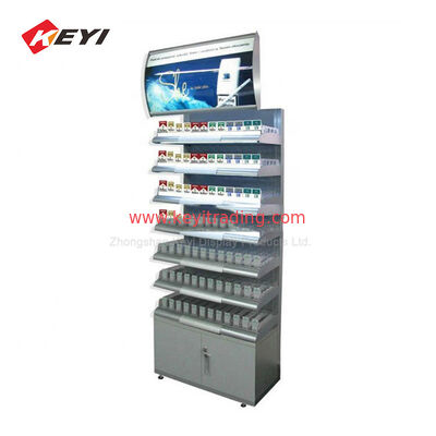Rauchgeschäft Boden Stehende Tabak-Display Rack Metall Zigaretten-Display Stand mit LED-Licht