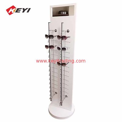 Anpassungs-Gas-Station Boden Drehbildschirm Zwei Seiten Holz Sonnenbrille Display Rack