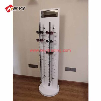 Anpassungs-Gas-Station Boden Drehbildschirm Zwei Seiten Holz Sonnenbrille Display Rack