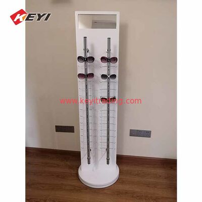 Anpassungs-Gas-Station Boden Drehbildschirm Zwei Seiten Holz Sonnenbrille Display Rack