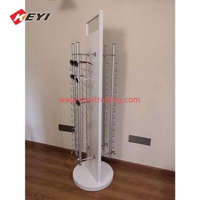 Anpassungs-Gas-Station Boden Drehbildschirm Zwei Seiten Holz Sonnenbrille Display Rack
