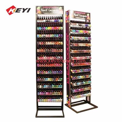 Kosmetik-Einzelhandelsgeschäft Boden-Metallständer Nagellack-Präsentationsständer