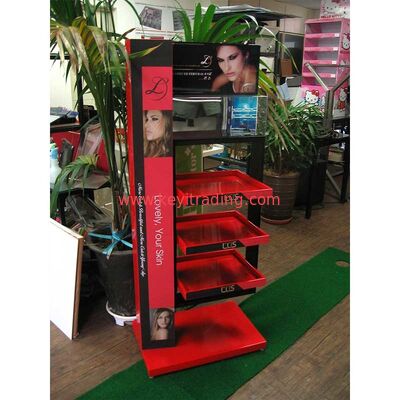 Neues Produkt Maßgeschneiderte Kosmetik-Laden Stock 3 Stufe Metallregal Make-up Display Stand