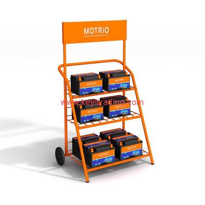 Kundenspezifischer, hochwertiger Metall-Autobatterieständer-Ausstellungsständer aus China