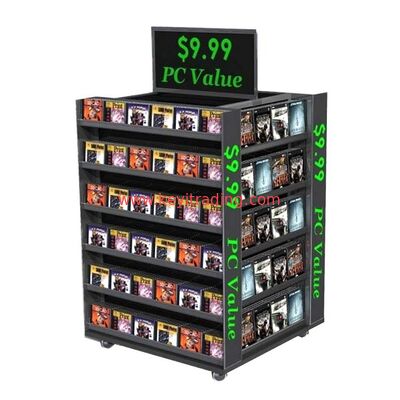Großer Einzelhandels-Pos-Ständer, freistehender 4-Wege-Präsentationsständer für CDs, DVDs und Schallplatten