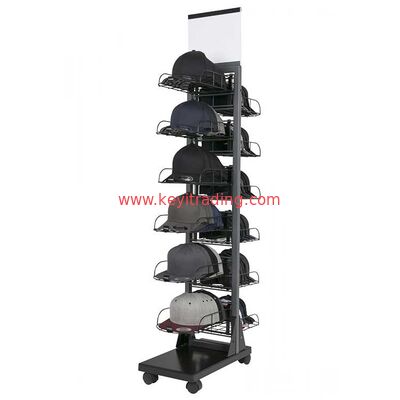 Factory Custom Double Sided Floor Baseball Cap Rack Hat Display Stand