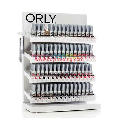 Modernes, modisches Nagellack-Display aus weißem Metall für die Arbeitsplatte – 3 Regale