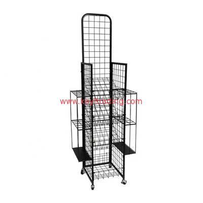 Maßgeschneiderter Pop Pos Bodenschirmständer Metalldrahtkorb-Präsentationsständer