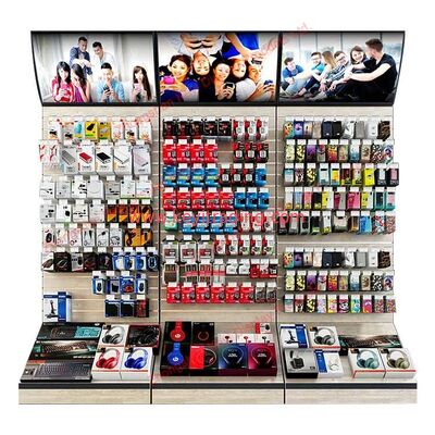 Modern Pop Mobile Phone Shop Furniture Accessories Floor Slatwall Display