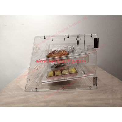 Brotvitrine aus durchsichtigem Acryl für die Bäckereitheke – 2 Tabletts und magnetische Saugtür