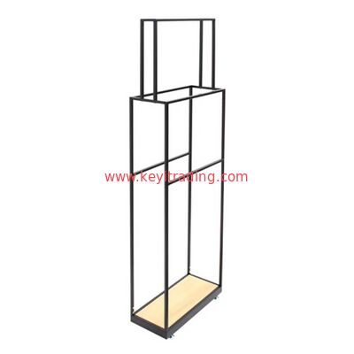 Customized Floor Standing Matte Black Metal Scarf Display Stand