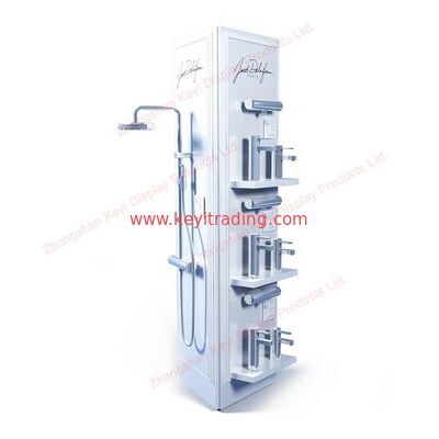 Freestanding 4 Sided Adjustable Wood Slatwall Display Stand For Faucet