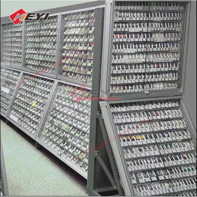 Custom Transparent TCG Cards Frames Clear Card Stands Metal Floor Standing Trading Card Display Case For Pokémon
