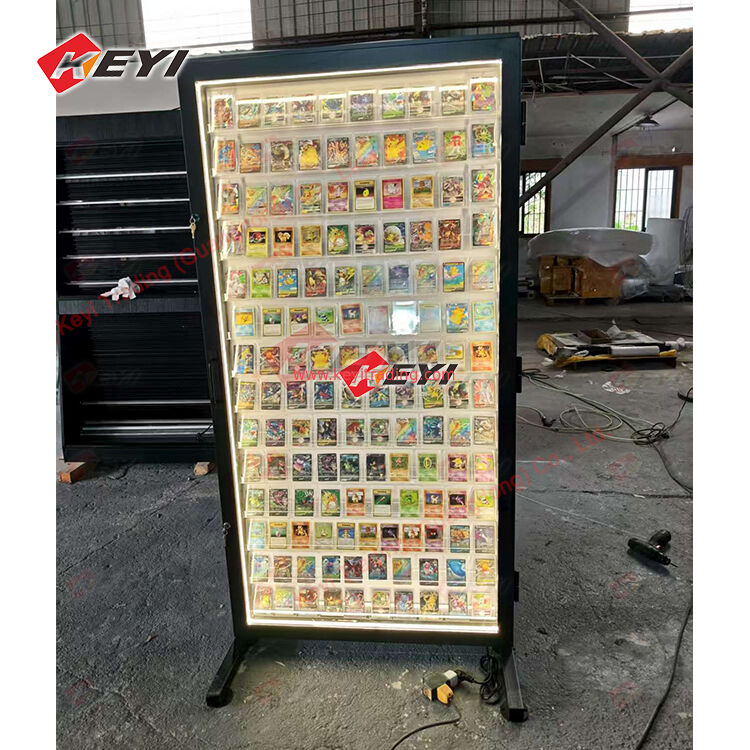 Kundenspezifischer Metallrahmen, PSA-TCG-Karten-Display-Design, Sammlerstück, Acryl-Spielkartenetui, Sport-Sammelkarten-Vitrine mit LED-Leuchten