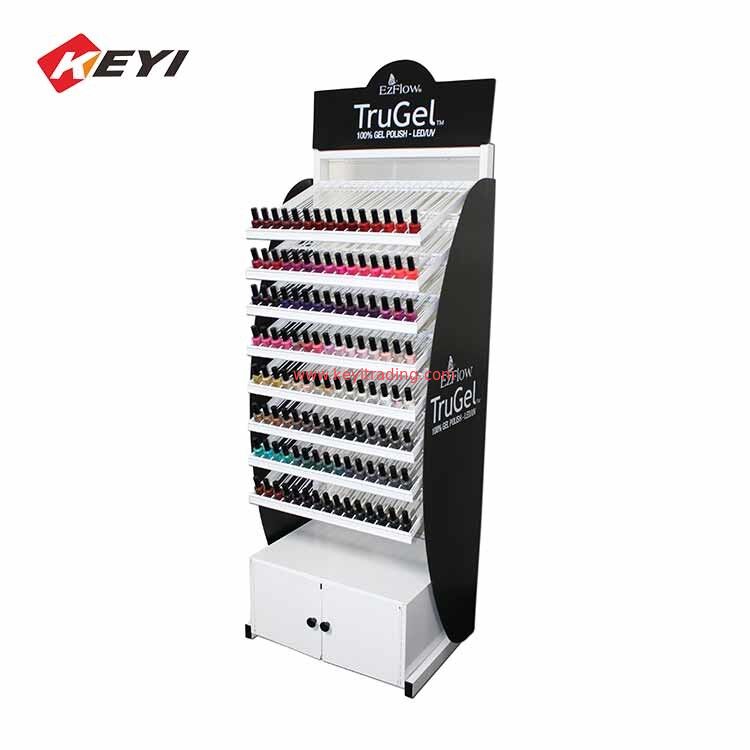 Custom Design Fußboden Schicht Metallregal Opi Nagellack Display Stand für Kosmetikgeschäft